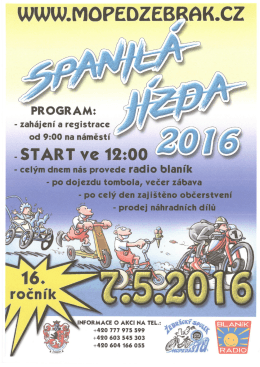 Spanil&aacute; j&iacute;zda mopedistů 2016