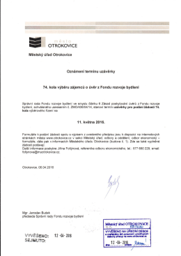 Page 1 n&euml; si OTROKOVICE Městsk&yacute; &uacute;řad Otrokovice Ozn&aacute;men&iacute;