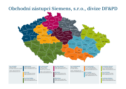 Mapa ČR - rozdělení regionů, kontakty