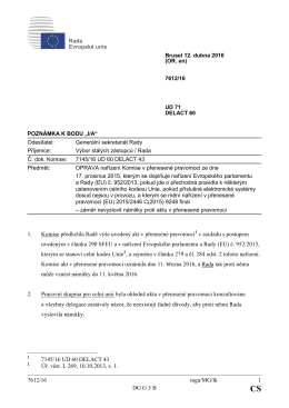 7612/16 mga/MG/lk 1 DG G 3 B 1. Komise předložila Radě výše