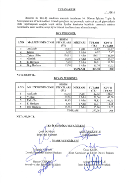 2016 Yazlık Giyim Bedeli - Tes-is2