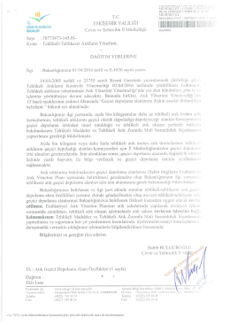 tehlikeli-tehlikesiz atıkların yönetimi hk.