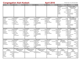 Congregation Aish Kodesh April 2016