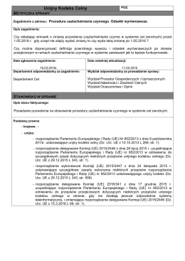 Unijny Kodeks Celny - Finanse.mf.gov.pl