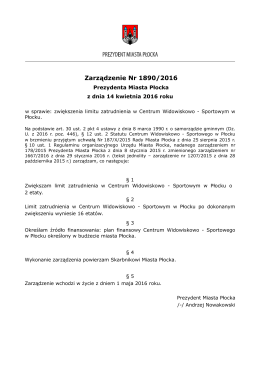 Nr 1890/16 z dnia 14 kwietnia 2016r. - Urząd Miasta Płocka