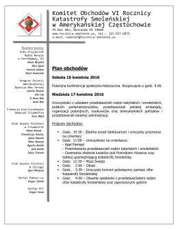 Program obchodów VI rocznicy Katastrofy Smoleńskiej w