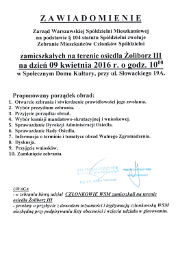 Pobierz zawiadomienie o zebraniu mieszkańców
