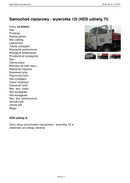 Samochód ciężarowy - wywrotka 12t (HDS udźwig 7t) - MAX-BUD