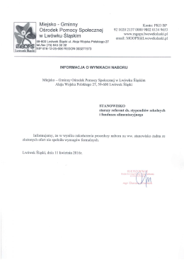 Treść ogłoszenia - MGOPS Lwówek Śląski