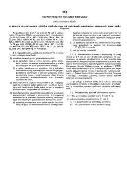 Page 1 318 ROZPORZADZENIE MINISTRA FINANSÓW z dnia 10