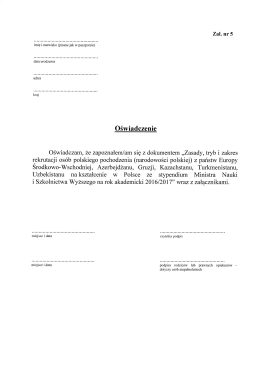 Oświadczenie