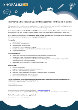 Internship Editorial and Quality Management for Poland in Berlin