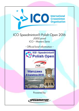 ICO Speedminton® Polish Open 2016