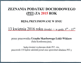 zeznania podatku dochodowego za rok 2015