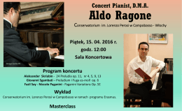 Concert Pianist, D.M.A. Aldo Ragone