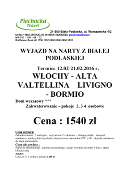 Cena : 1540 zł - Piechocka Travel