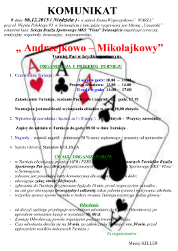 KOMUNIKAT „ Andrzejkowo – Mikołajkowy”