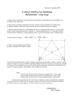 X edycja Szkolnej Ligi Naukowej Matematyka – etap drugi