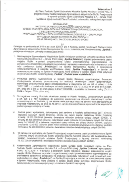Załącznik nr 2 Projekt Uchwały NWZ Spółki Przejmującej