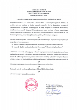 uchwała nr 312015 miejskiej komisji wyborczej w makowie