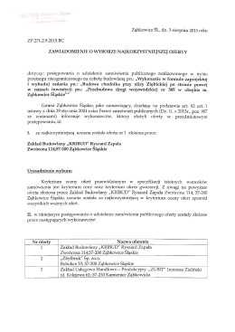 Ząbkowice Śl., dn. 3 sierpnia 2015 roku ZP›271.2.9.2015.BC