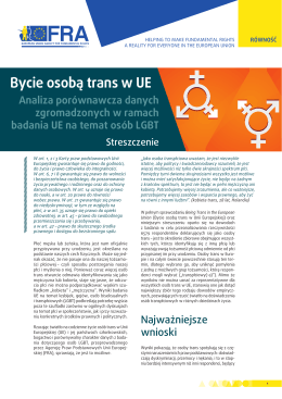Bycie osobą trans w UE – Analiza porównawcza danych