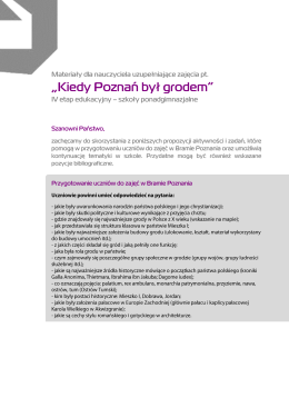 &bdquo;Kiedy Poznań był grodem"