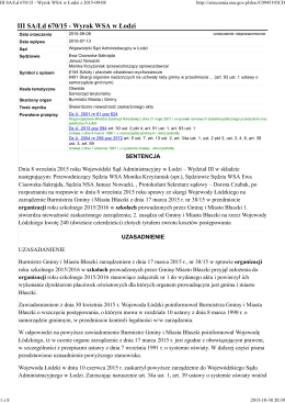 III SA/Łd 670/15 - Wyrok WSA w Łodzi