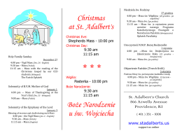 Christmas at St. Adalbert`s Boże Narodzenie u św. Wojciecha