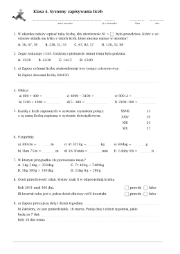 Klasówka nr 2 klasa 4a 2015/2016 przykładowe