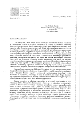 pismo do Ministerstwa Infrastruktury i Rozwoju
