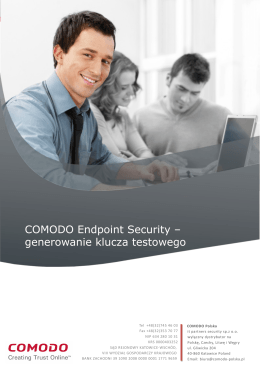 COMODO Endpoint Security – generowanie klucza testowego