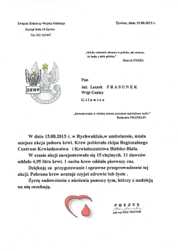 Związek Żołnierzy Wojska Polskiego Żywiec, dnia 15.03