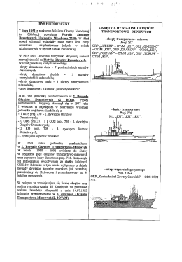 RYS HISTORYCZNY I OKRĘTY 2. DYWIZJONU OKRĘTOW