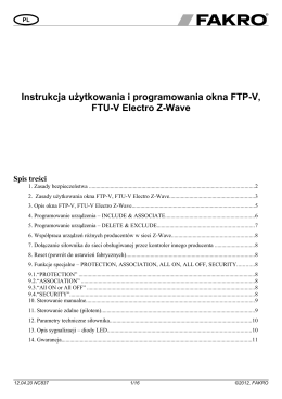 Instrukcja użytkowania i programowania okna FTP-V, FTU