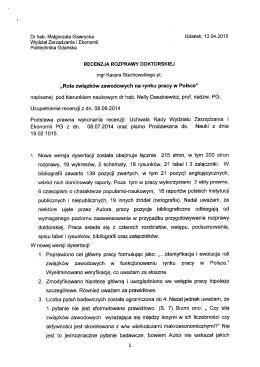 Recenzja 2 dr hab Małgorzata Gawrycka