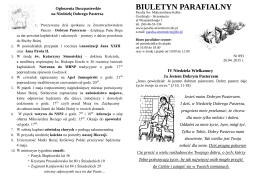 biuletyn parafialny - Parafia pod wezwaniem św. Maksymiliana