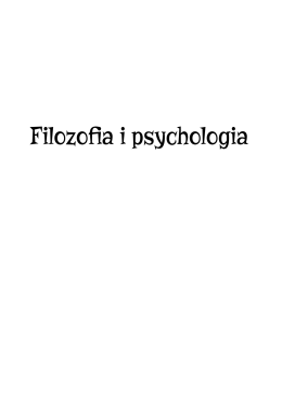 Filozofia i psychologia