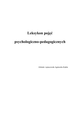 Leksykon pojęć psychologiczno-pedagogicznych