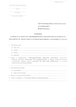 Szef Centralnego Biura Antykorupcyjne-go