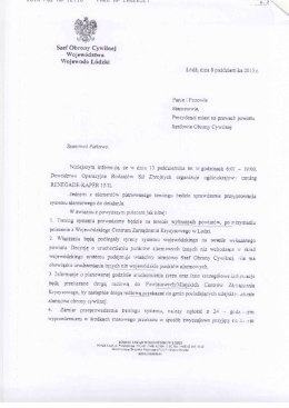 Szef Obrony Cywilnej Wojew&oacute;dztwa Wojewoda Ł&oacute;dzki