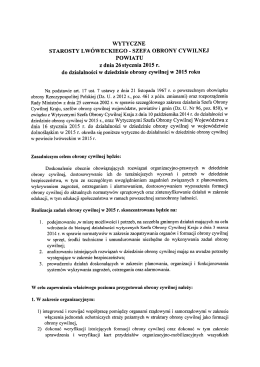 SZEFA OBRONY CYWILNEJ POWIATU z dnia 26 stycznia 2015 r