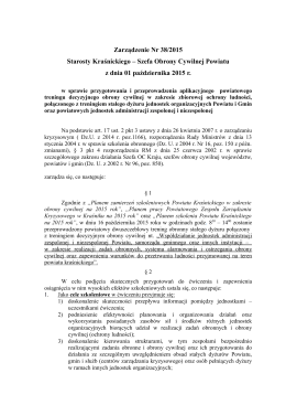 Zarządzenie Nr 38/2015 Starosty Kraśnickiego – Szefa Obrony