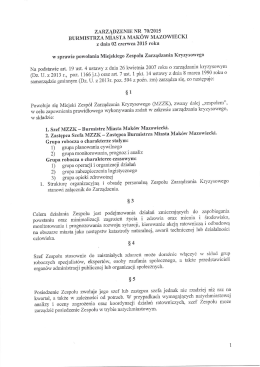 Zarządzenie Nr 70/2015 Burmistrza Miasta Maków Mazowiecki z