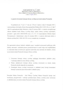 Zarządzenie Nr 29/2015 Prezydenta Miasta Przemyśla z dnia 3