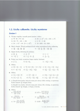 1.2. Liczby całkowite. Liczby wymierne