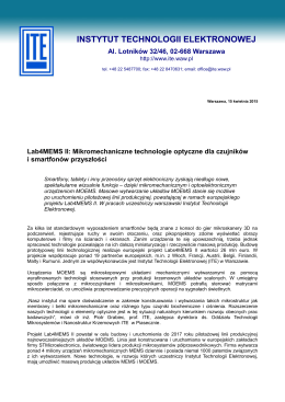 PDF Polski - Instytut Technologii Elektronowej | www.ite.waw.pl