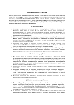 Regulamin współpracy z tłumaczami 15-12-2015