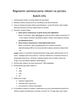 Regulamin zamieszczania reklam na portalu Buk24.info