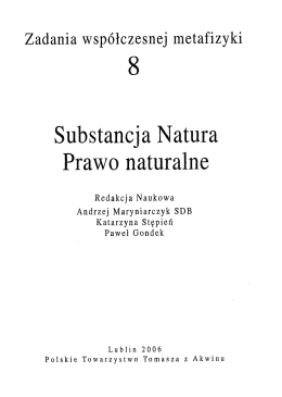 Substancja Natura Prawo naturalne